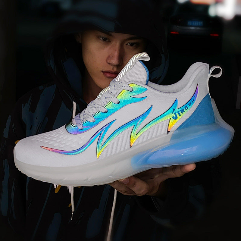 New Men Sneakers Breathable Running Shoes Trendy Antiskid Damping Sports Shoes Comfortable Reflective Jogging Shoes Zapatillas