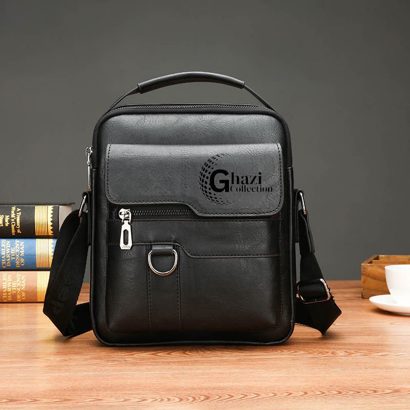 Mens Leather Handbags Shoulder Bags Sling bag Handbag Business Messenger Backpack Men Crossbody Casual Travel Bag Daily Man Bag Gift with Adjustable Shoulder Strap for Ipad 9.7 Inch