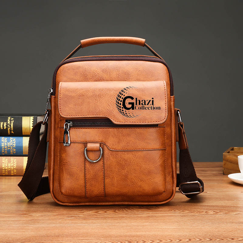 Mens Leather Handbags Shoulder Bags Sling bag Handbag Business Messenger Backpack Men Crossbody Casual Travel Bag Daily Man Bag Gift with Adjustable Shoulder Strap for Ipad 9.7 Inch