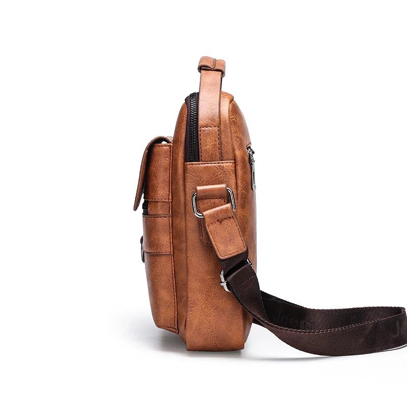 Mens Leather Handbags Shoulder Bags Sling bag Handbag Business Messenger Backpack Men Crossbody Casual Travel Bag Daily Man Bag Gift with Adjustable Shoulder Strap for Ipad 9.7 Inch