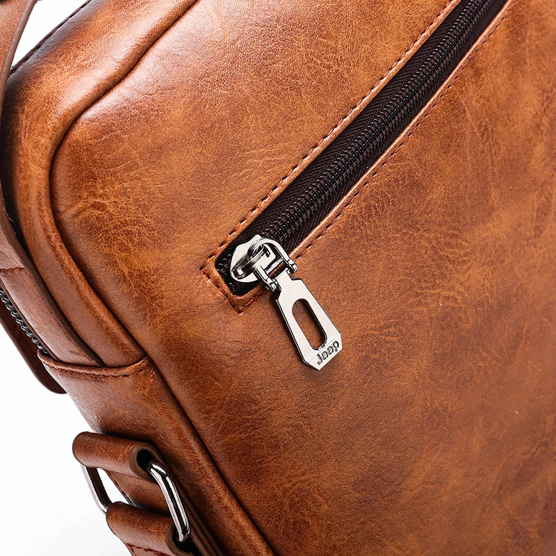 Mens Leather Handbags Shoulder Bags Sling bag Handbag Business Messenger Backpack Men Crossbody Casual Travel Bag Daily Man Bag Gift with Adjustable Shoulder Strap for Ipad 9.7 Inch