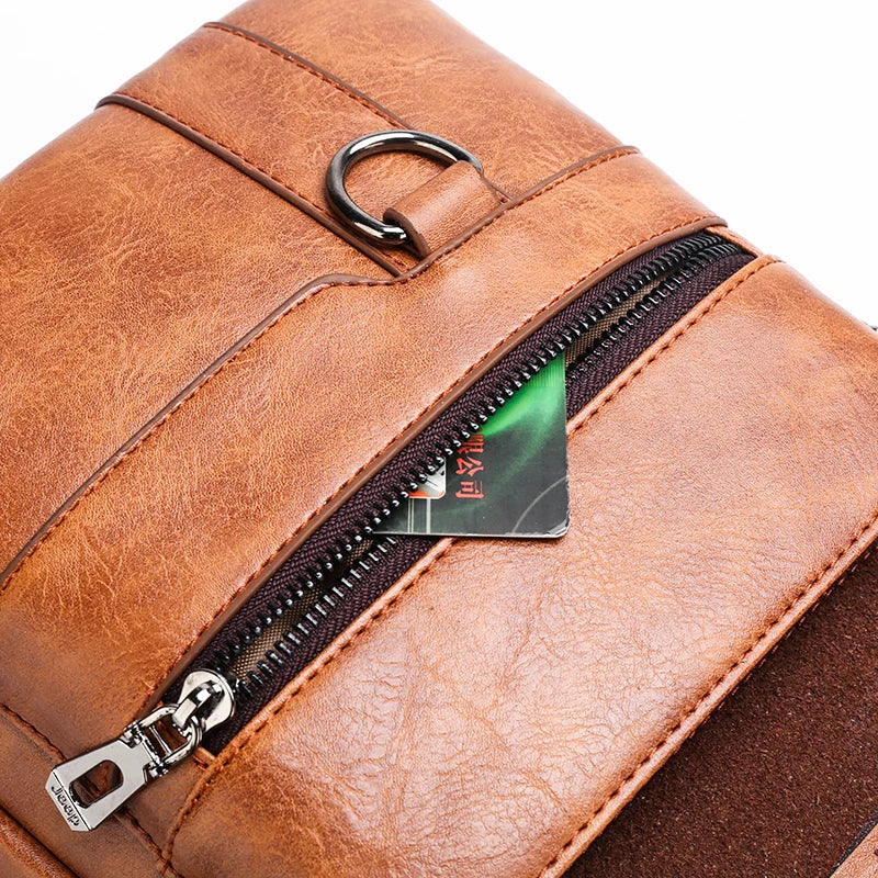 Mens Leather Handbags Shoulder Bags Sling bag Handbag Business Messenger Backpack Men Crossbody Casual Travel Bag Daily Man Bag Gift with Adjustable Shoulder Strap for Ipad 9.7 Inch