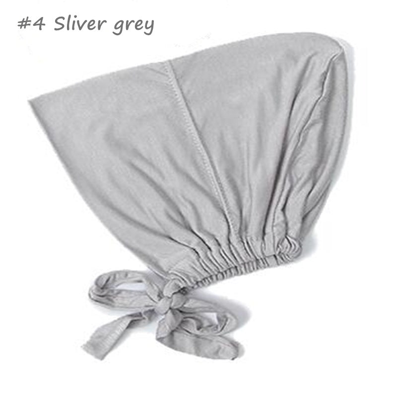 New Modal Elastic Elastic Strap Base Hat With Rope Hijab Solid Color Scarf Adjustable One Piece Drop Shipping